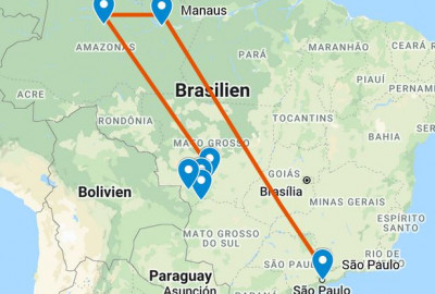 Brasilien Amazonas und Jaguare map