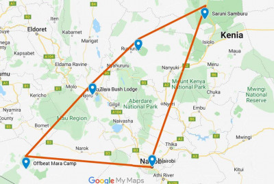 Kenia Safari für Kenner: Samburu, Laikipia und die Mara map