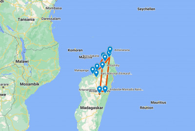 Madagaskar unbekannter Norden map