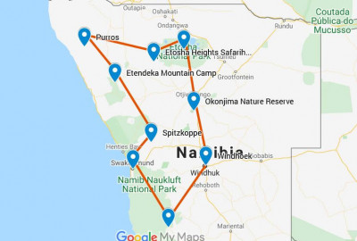 Namibia Farbenspiel map