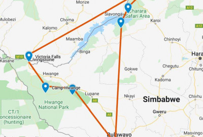 Simbabwe Grand Safari map