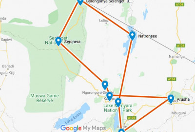 Tansania Natronsafari map