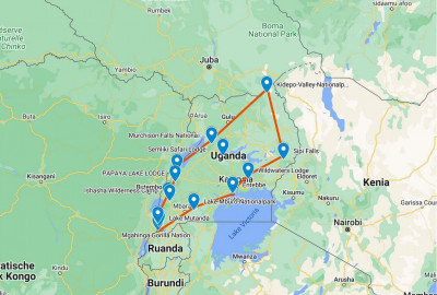 Uganda Grand Safari map