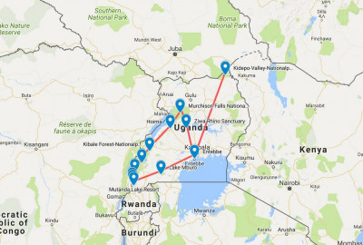 Uganda Kidepo Safari map