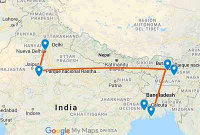 Wild India map