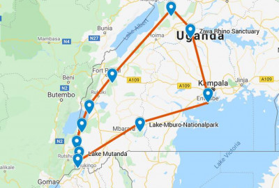 (Wild)schönes Uganda map
